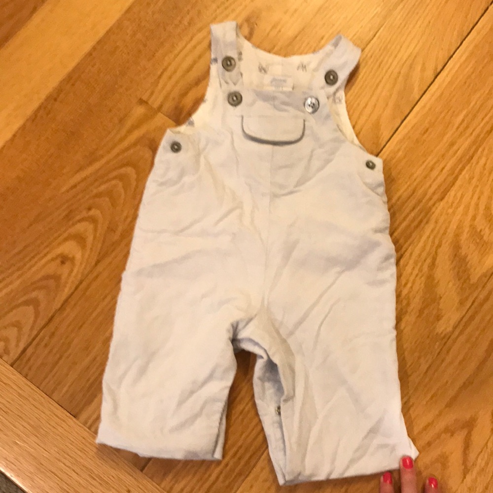 Jacadi light blue cotton overalls 3 months